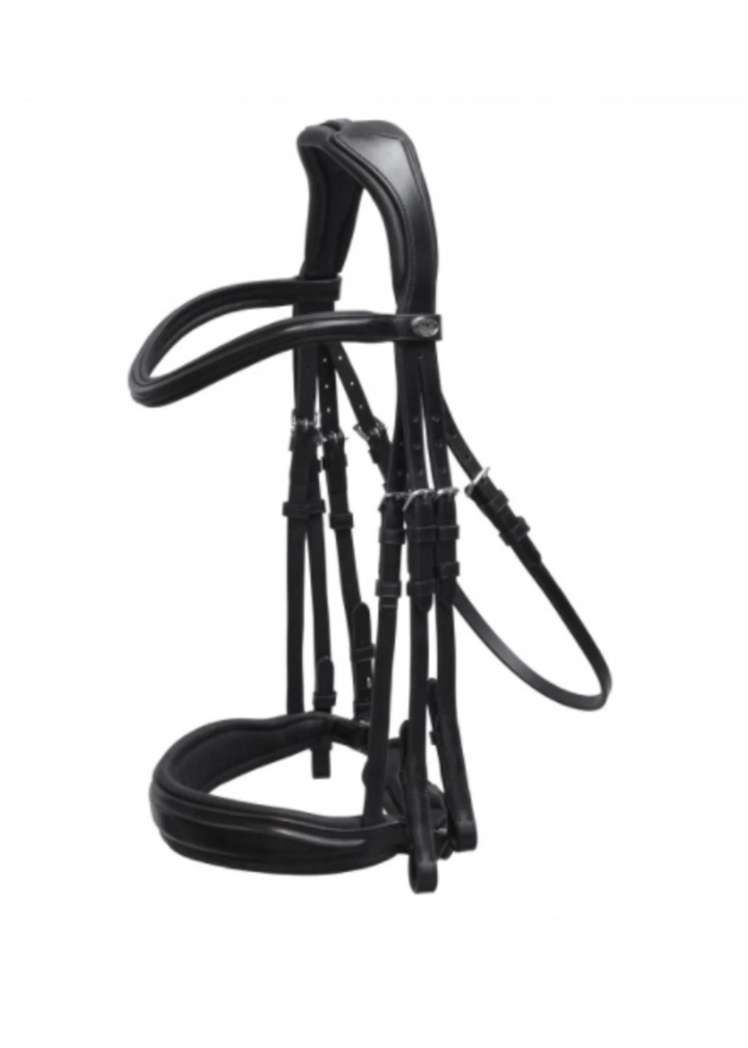 1111-00010 Schockemohle Milan Anatomic Double Bridle, Padded With Silver Hardware, Includes Two Browbands: Leather And Crystal 3 1111-00010 Schockemohle Milan Anatomic Double Bridle, Padded With Silver Hardware, Includes Two Browbands: Leather And Crystal