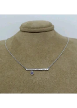 14kW Amethyst 0.10ctw On Bar 18'' Necklace