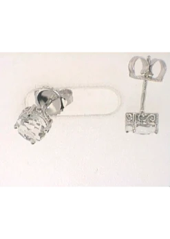 14kW White Topaz 6mm Filigree Detail Studs