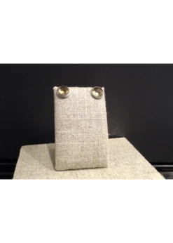 18kW Citrine Checkerboard Cut Crown Collection Earrings