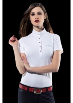 Animo Women’s Basilea Show Shirt, Short Sleeve -Equestrian Supply Store animo womens basilea show shirt short sleeve 1