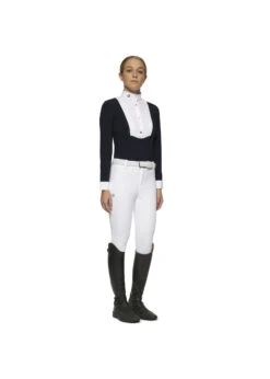 CAA028 Cavalleria Toscana Junior Logo Button Up Shirt W/ Bib -Equestrian Supply Store cavalleria toscana caa028 cavalleria toscana junio 4