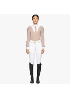 CAD212. Cavalleria Toscana Women's Jersey L/S Competition Shirt W/Poplin Bib -Equestrian Supply Store cavalleria toscana cad212 cavalleria toscana women 3