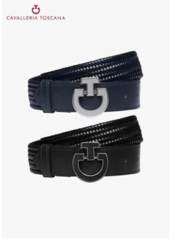 CIN083 Cavalleria Toscana CT Woman Total Black Buckle Belt