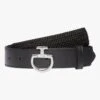CIN104 Cavalleria Toscana Women’s Elastic Belt W/ Perforated Leather