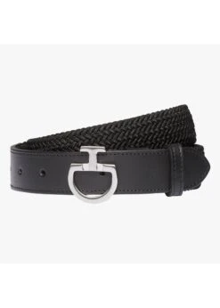 CIN104 Cavalleria Toscana Women’s Elastic Belt W/ Perforated Leather