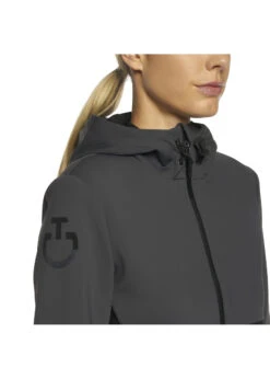 GID248 Cavalleria Toscana Women’s Jersey Bonded Wool Knit Hooded Softshell Jacket