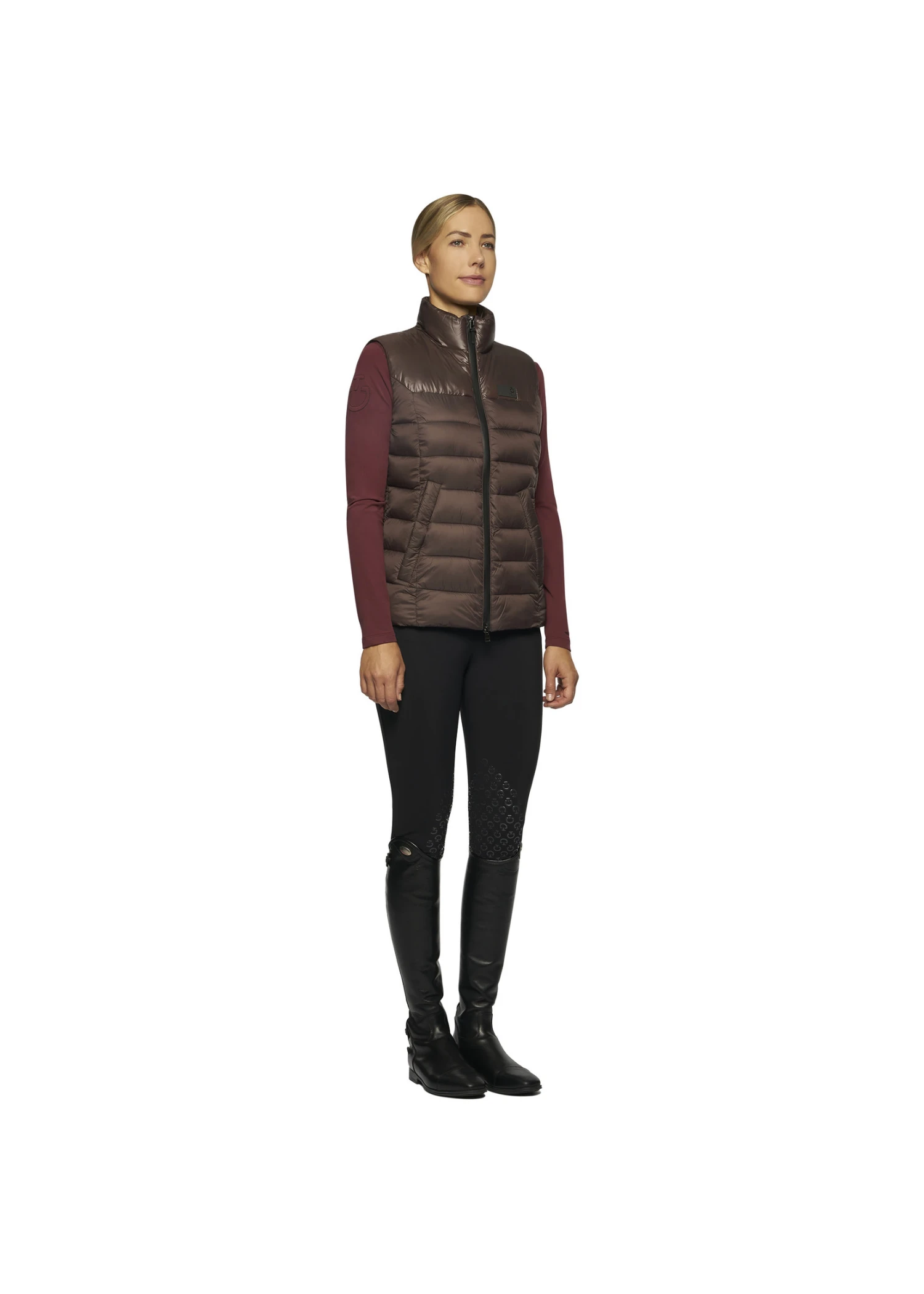 GLD247 Cavalleria Toscana Women’s Shiny/Matte Nylon Puffer Vest 4 GLD247 Cavalleria Toscana Women’s Shiny/Matte Nylon Puffer Vest - Image 2