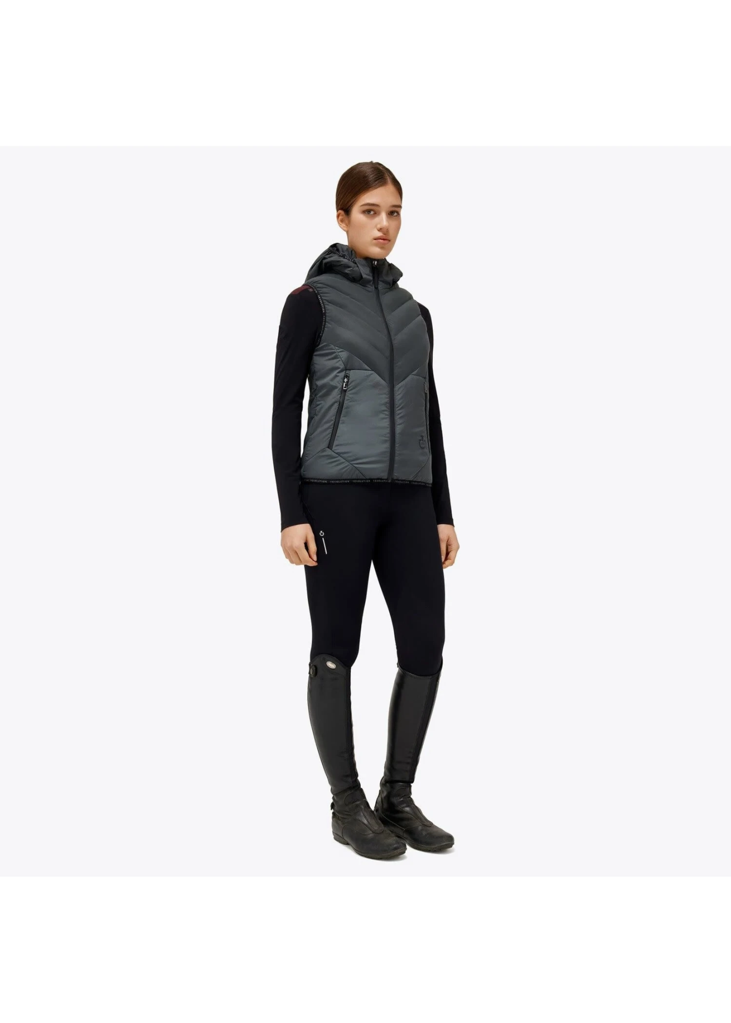 GLD272 Cavalleria Toscana Gilet W/ Detachable Hood And Laser Cut Logo 3 GLD272 Cavalleria Toscana Gilet W/ Detachable Hood And Laser Cut Logo