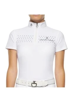 POA076 Cavalleria Toscana Junior Flock Print S/S Competition Polo