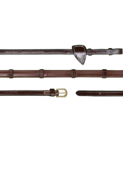 DY05C Dy'on D-Collection 1/2” Rubber Reins W/ Leather Loops -Equestrian Supply Store dyon dy05c dyon d collection 1 2 rubber reins w le 1