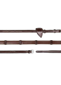 US05C Dy'on Hunter 1/2" Rubber Reins With Leather Loops