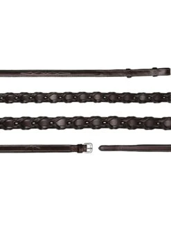 US05Q Dy'on Hunter Laced Reins 1/2” W/ Stainless Steel Hardware And Fancy Stitching