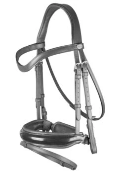 WODCAM Dy'on Flat Leather Dressage Snaffle Bridle -Large Crank Flash Noseband Bridle, Black Padding. Reins Sold Separately. -Equestrian Supply Store dyon wodcam dyon flat leather dressage snaffle bri 3