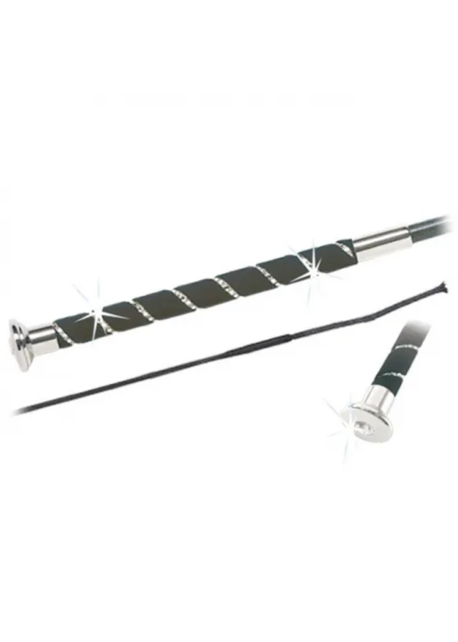 Fleck Swarovski Nubuck Handle Dressage Whip, Double Rows Swarovski 3 Fleck Swarovski Nubuck Handle Dressage Whip, Double Rows Swarovski