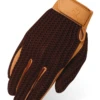 Heritage Unisex Crochet Brown Riding Gloves