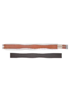 Horse Fare Leather Overlay Girth - Removable Sheepskin + Fancy Stitch