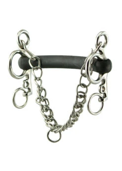 Mullen Mouth Rubber Short Shank Pelham With 4” Cheeks