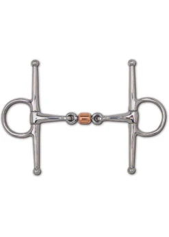 Toklat Full Cheek 3-Piece Snaffle Bit W/Copper Roller, 5”
